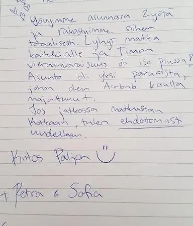 Apartamento Kurren Tupa Linnunlaulun Keskellae, Saunomismahdollisuus Kotka